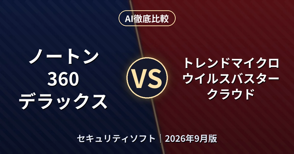 ノートン 360 デラックス vs トレンドマイクロ ウイルスバスター クラウド|セキュリティソフトAI徹底比較