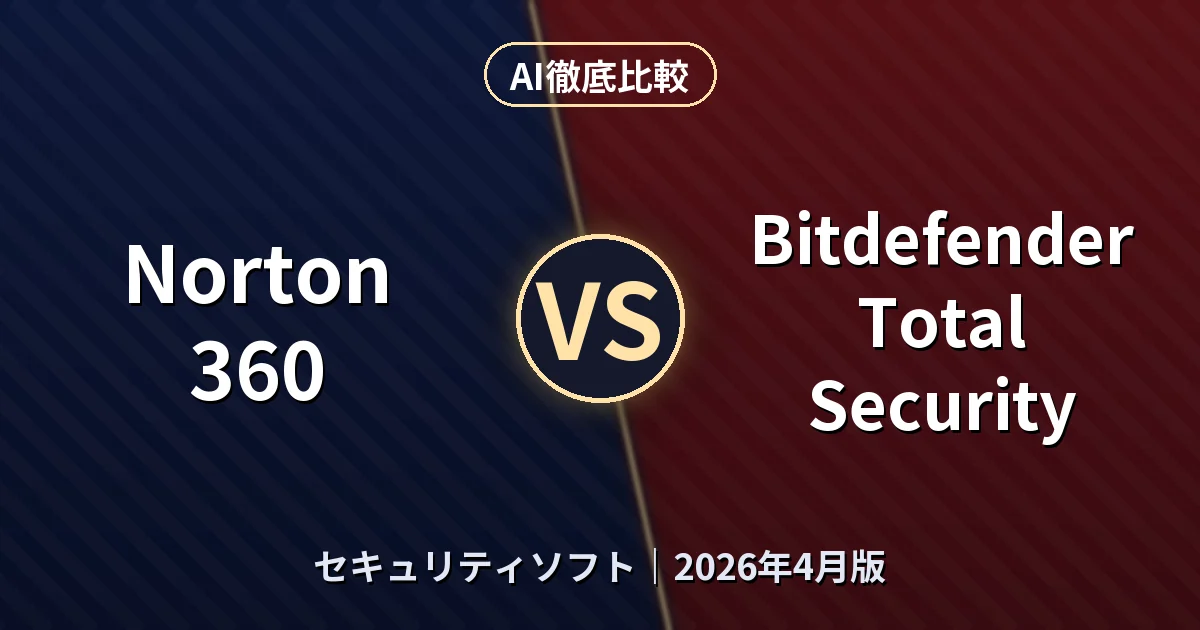 Norton 360 vs Bitdefender Total Security|セキュリティソフトAI徹底比較
