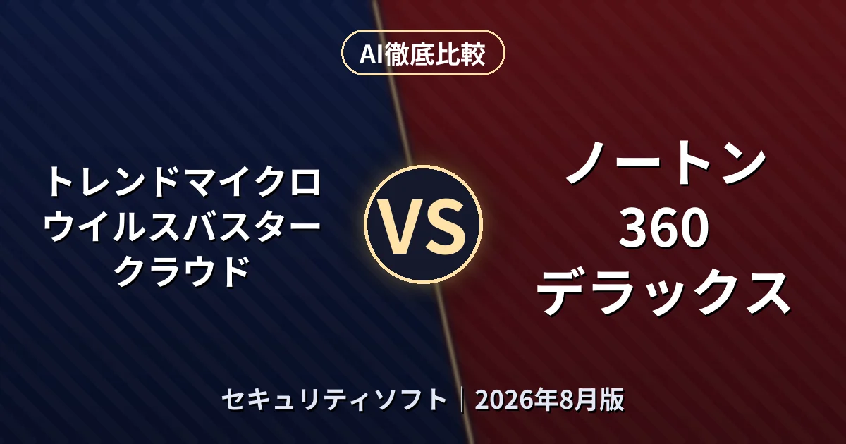 トレンドマイクロ ウイルスバスター クラウド vs ノートン 360 デラックス|セキュリティソフトAI徹底比較