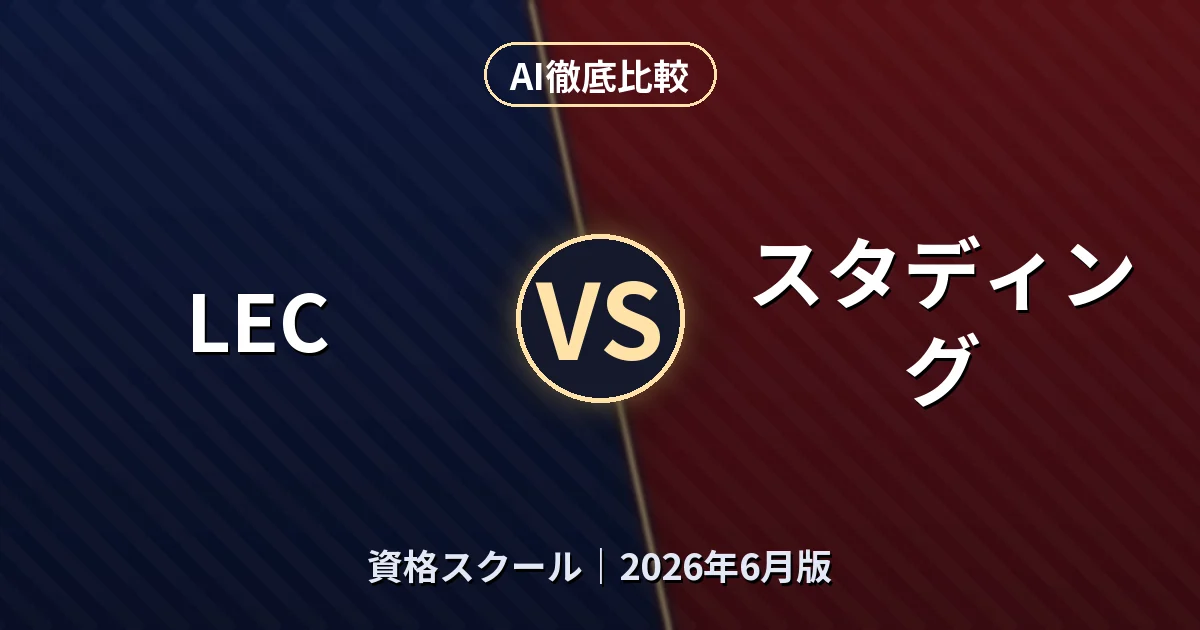 LEC vs スタディング|資格スクールAI徹底比較