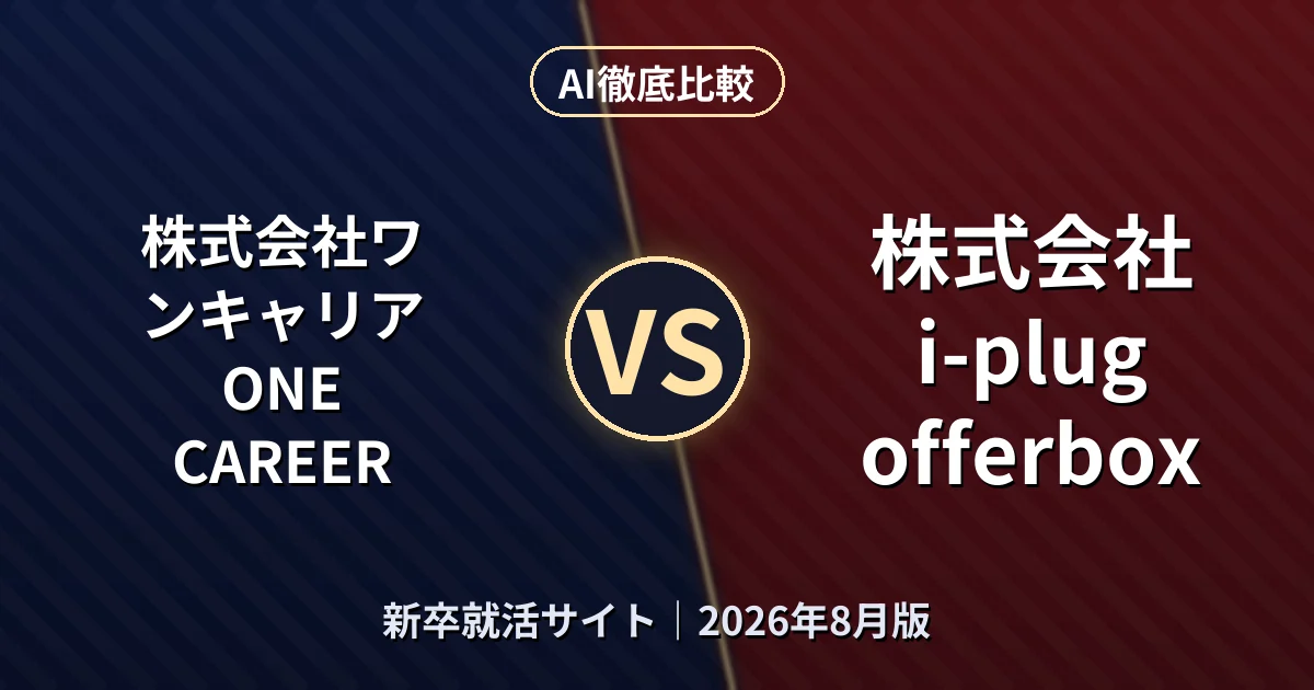 株式会社ワンキャリア ONE CAREER vs 株式会社i-plug offerbox|新卒就活サイトAI徹底比較 (2026年8月版)