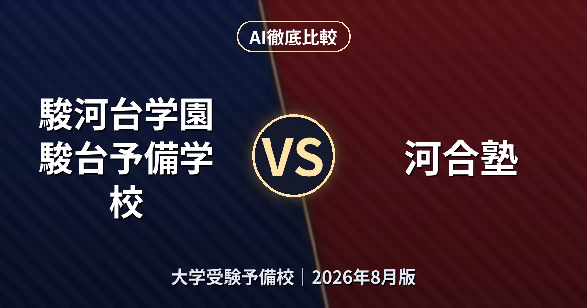 駿河台学園 駿台予備学校 vs 河合塾|大学受験予備校AI徹底比較 (2026年8月版)